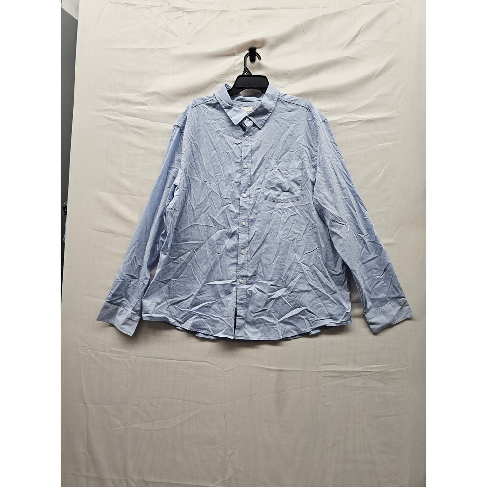 Goodfellow & Co Mens Standard Button Down Shirt Blue Cotton Blend Size XXL